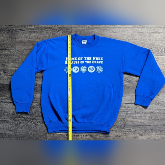 VTG 90s Home Of The Free Because Of The Brave Memorial Day Crewneck Sweatshirt M - Picture 6 of 8